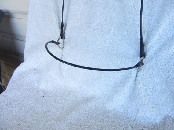 Collier cuir chocolat + plaque laiton gravée - Belgique Taille 1