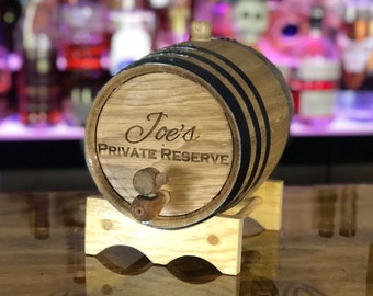 Engraved Charred American White Oak Aging Barrel