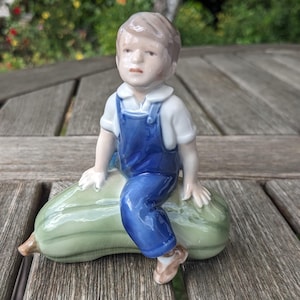 Royal Copenhagen Boy on Gourd No 4539 (a Marrow really)