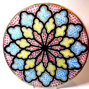 Azouz Kharraz Tunisian pottery wall plate hand painted 1960&#39;s-1970&#39;s
