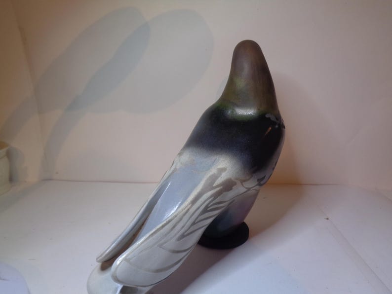 Glo Coalson 1992 Raku Art Studio Pottery Pigeon Bird Sculpture Etsy