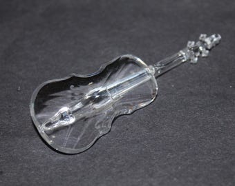 Vintage Swarovski Crystal Figurine Violin W Metal Holder Original