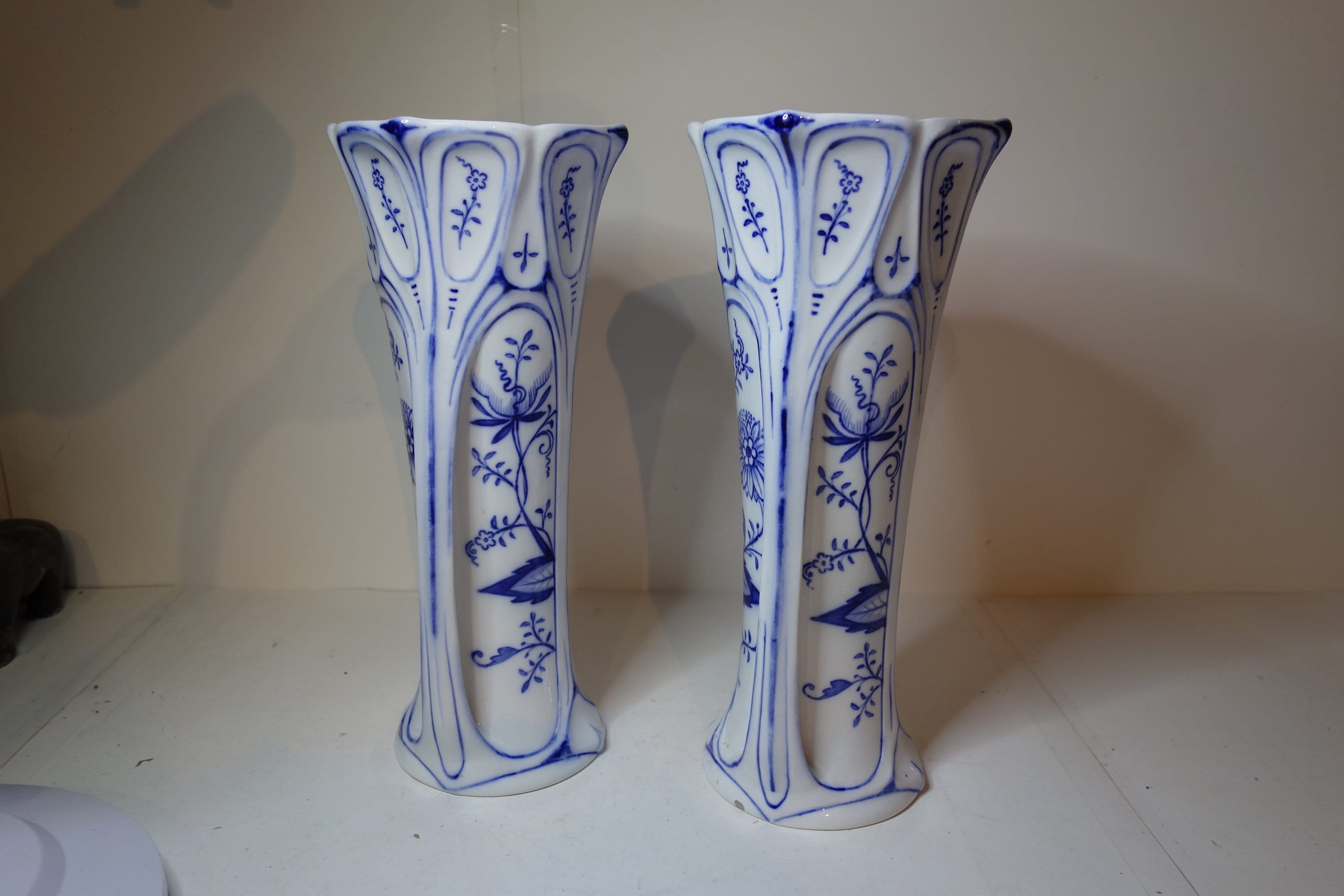 Pair Antique Villeroy and Boch Art Nouveau Vases Etsy UK