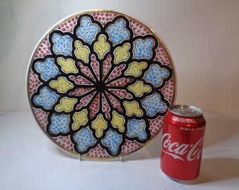 アズーズ・ハラズ チュニジア陶器壁掛けプレート 手描き 1960年代 
