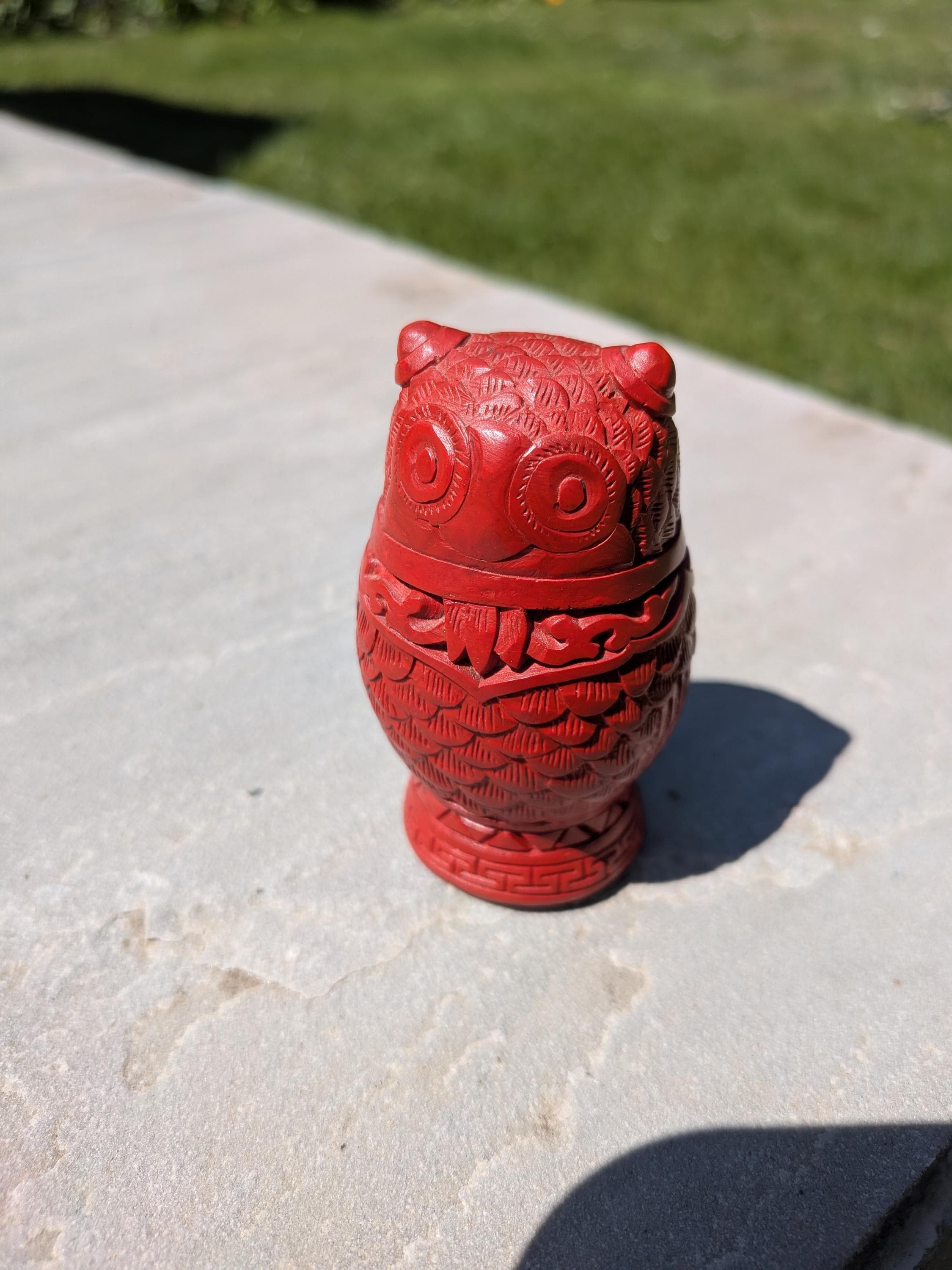 Franklin Mint Cinnabar Hawk Owl 1988 Treasury of Owls Series