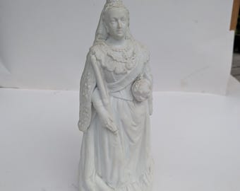 Antique Queen Victoria Parian Ware Figurine 1887 Golden Jubilee Signed E Ceflowski