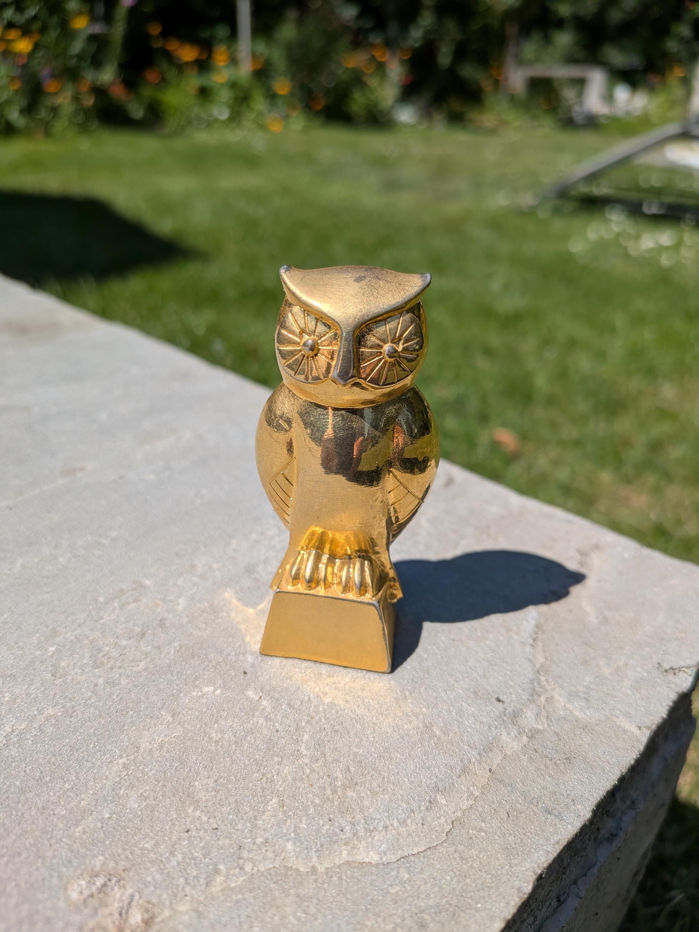 Franklin Mint Egyptian Gold Owl 1988 Treasury of Owls Series