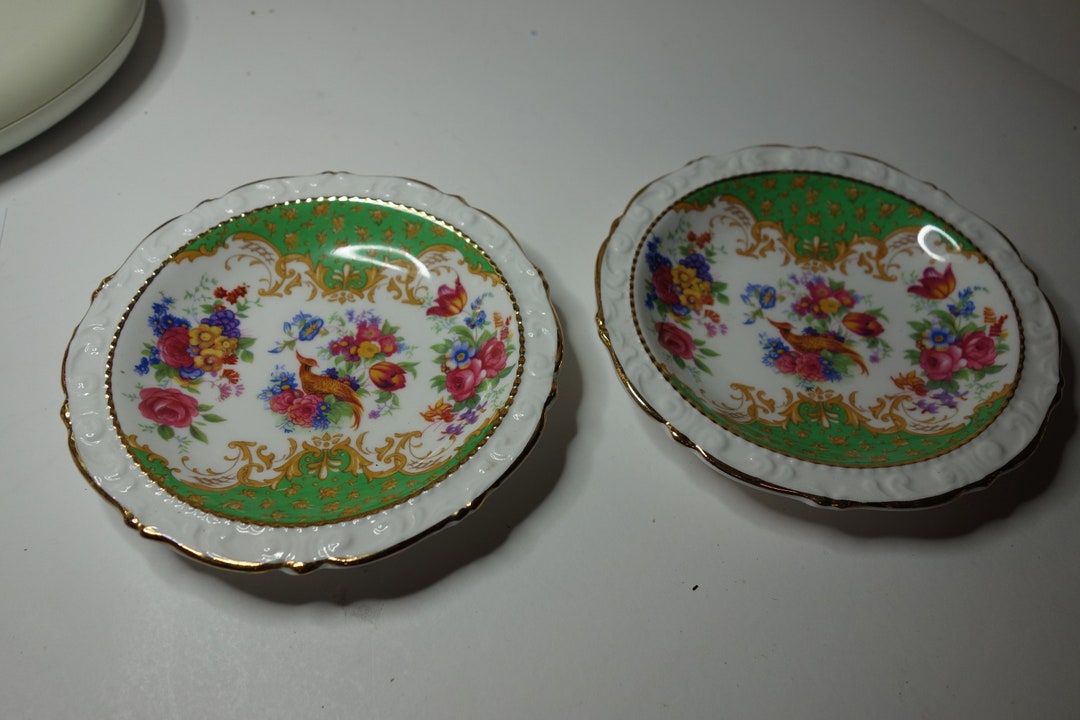 Paragon Rockingham Blue Paar Paragon Schmuckstücke Schalen Rockingham Muster - Etsy.de