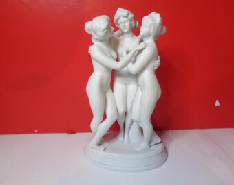 Continentaal Parian Ware-figuur van de drie gratiën