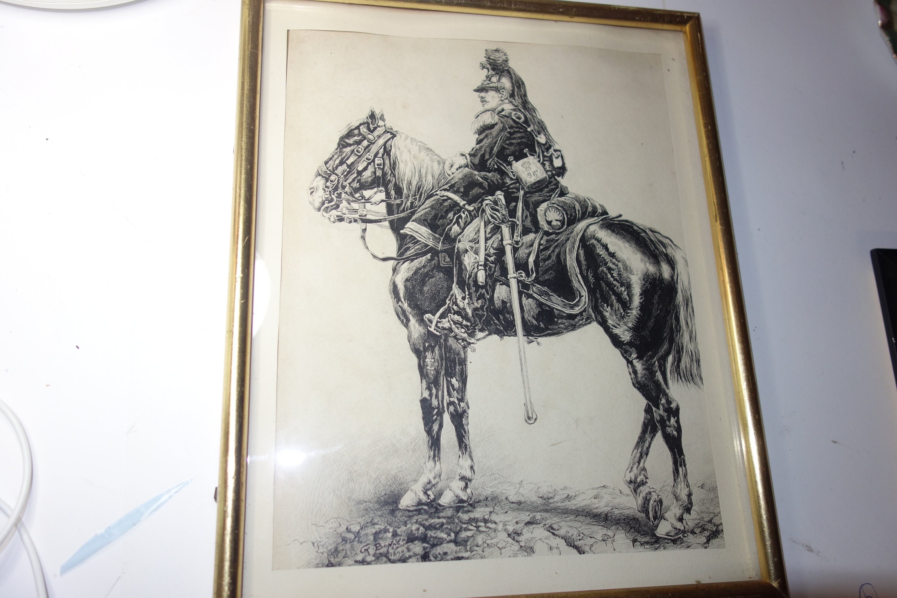 Image of 1890 Print Of A Royal Fusilier On Horseback By G Bonnet