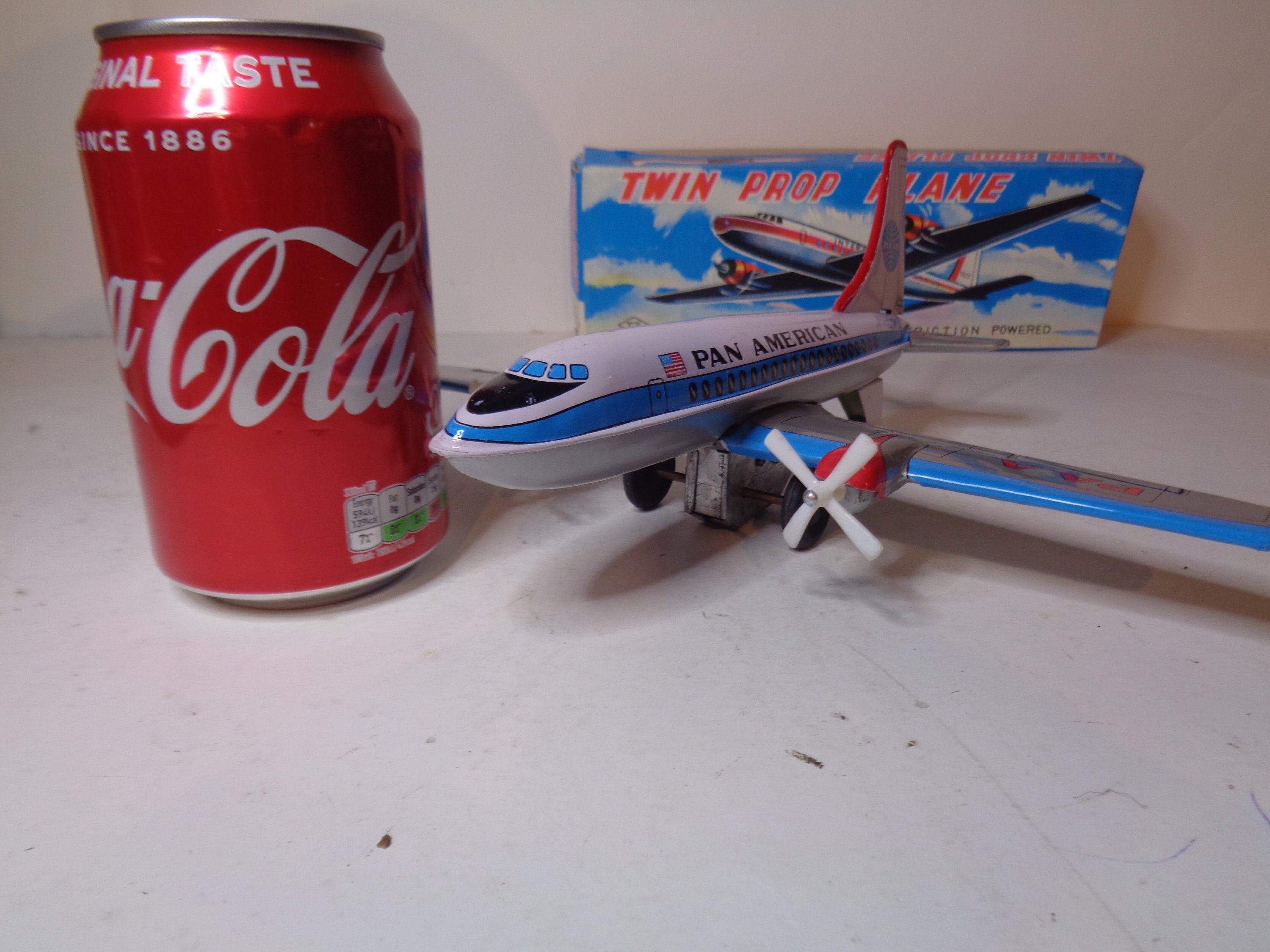 AVION JET LINER Mf 047 Ancien Jouet Tôle Serigraphié Made In China Tin