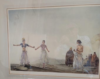 Gelimiteerde oplage van de prent "Castanets" van Sir William Russell Flint