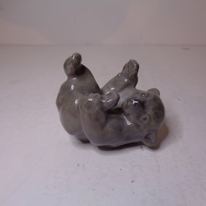 Knud Kyhn Bear Cub Rolling No 1124 Grey Royal Copenhagen Pottery