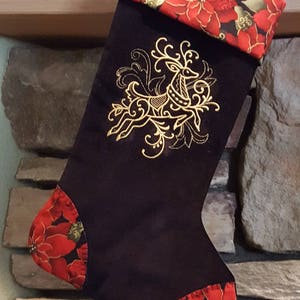 Christmas Stockings, Personalized Christmas Stockings, Velvet Christmas Stockings, Black Christmas Stockings, Handmade Christmas Stockings