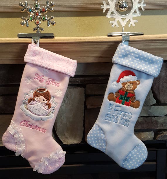 baby's first christmas stocking girl