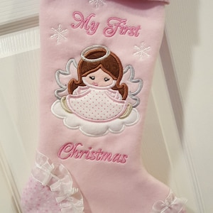 Baby My First Christmas Stocking, Baby Girl Christmas Stocking, Girl Christmas Stocking, Pink Christmas Stocking, Personalized Stocking