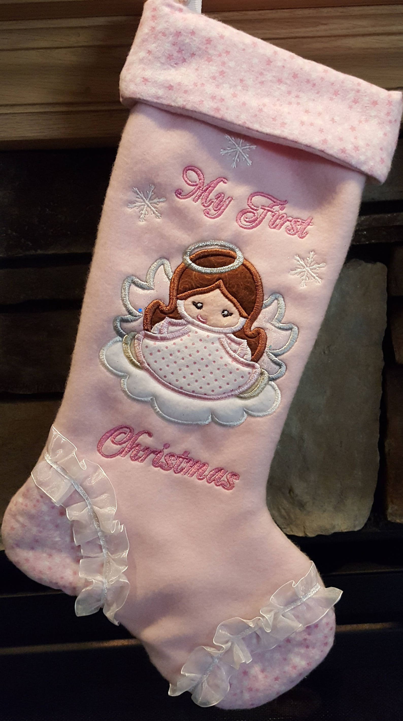 Baby My First Christmas Stocking Baby Boy Baby Girl Blue Stocking Pink