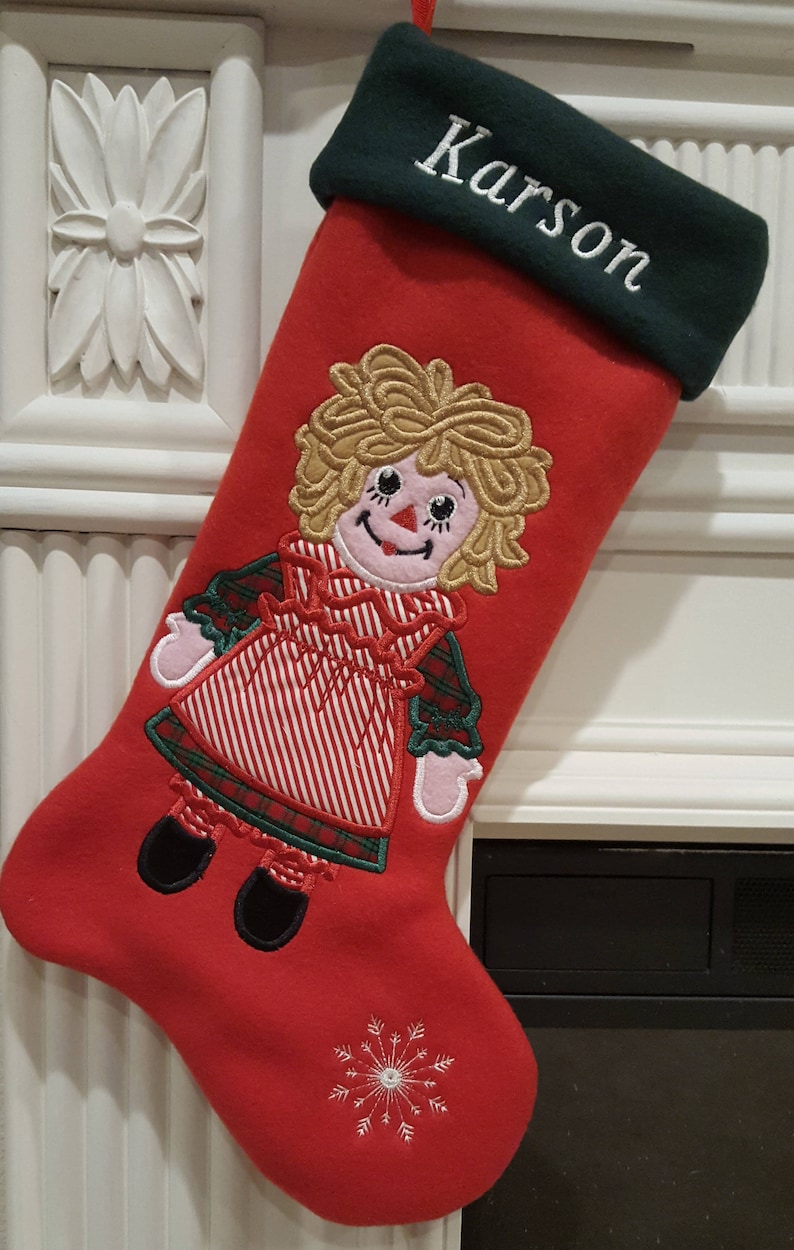 Raggedy Ann Christmas Stocking Girl's Stocking Red Etsy