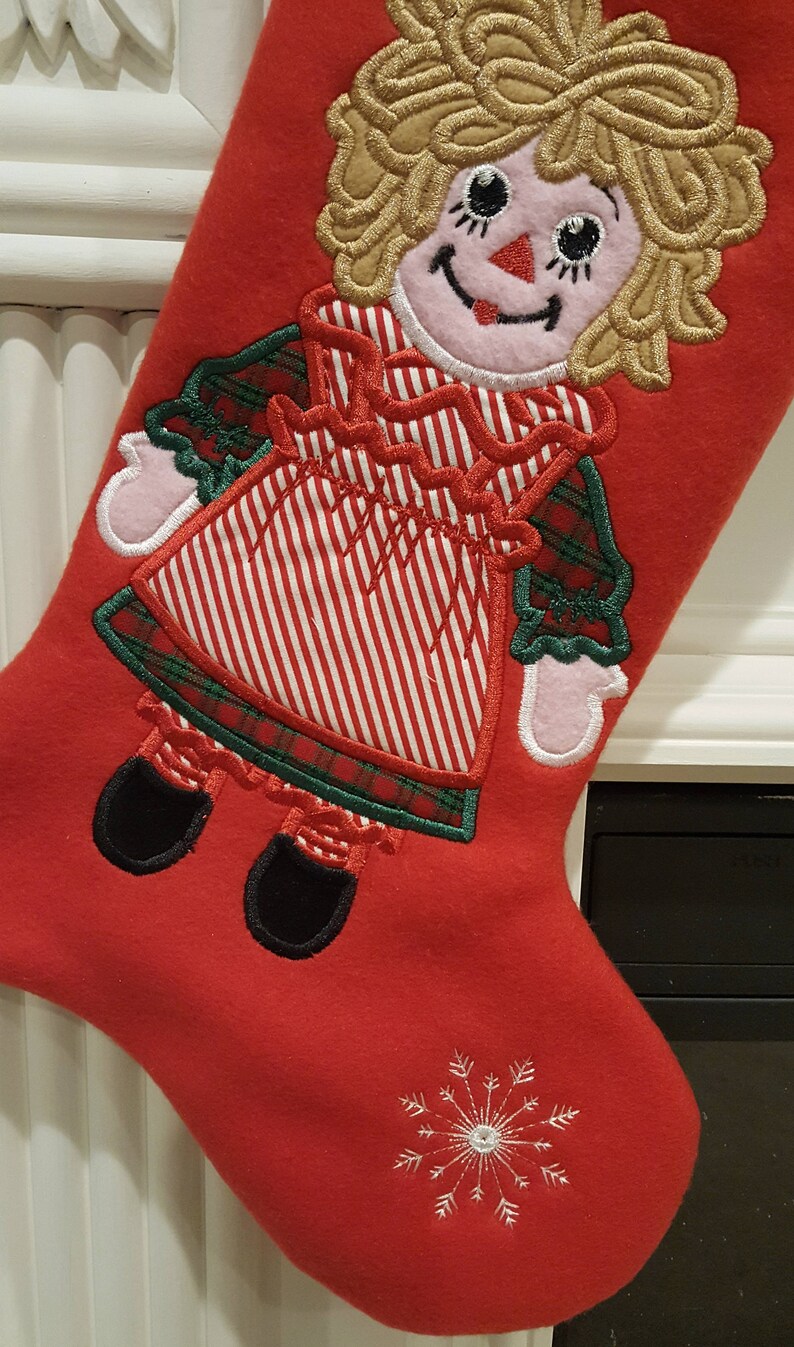 Raggedy Ann Christmas Stocking Girl's Stocking Red Etsy