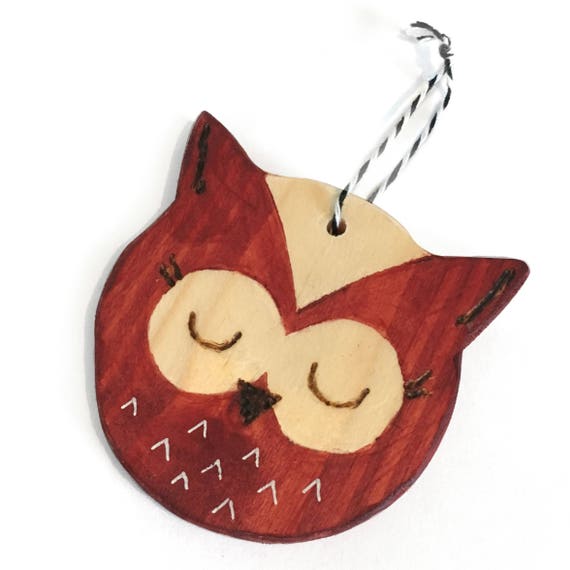 Hibou Boule De Noël Pour Décoration Sapin De Noël Wooden Owl Decoration Christmas Tree