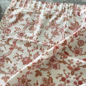 Vintage Sanderson Mignon Curtains: Floral Cotton Fabric, 175x131cm