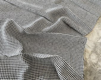 Designers Guild Brera Treccia Fabric Remnant, Houndstooth Pattern, High End Fabric Offcuts, Home Fabric for Upholstery and Soft Furnishings