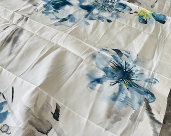 Designers Guild Silk Fabric: Oriental Flower Print, 140x70cm