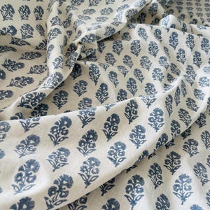 Ralph Lauren Allie Blockprint Fabric Panel: Cotton-Linen Blend, 2m