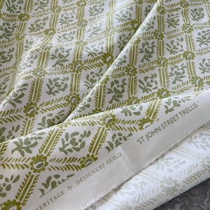 Designers Guild St John Street Fabric Remnant Trellis Pattern | Home Fabric | Discounted Designer Fabric | Soft Furnishings Fabric
