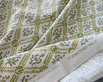 Designers Guild St John Street Fabric Remnant Trellis Pattern | Home Fabric | Discounted Designer Fabric | Soft Furnishings Fabric