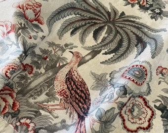 Laura Ashley Burdett Fabric - End of roll, upholstery fabric with bird and foliage pattern, perfect for cushions, blinds, soft furnishings