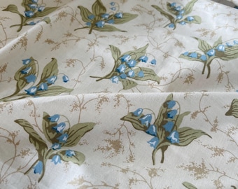 Vintage Sanderson Christobel-tyg: Tygrester av Bluebells