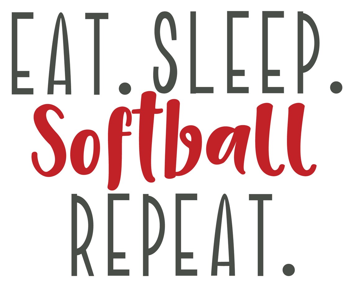 Eat Sleep Softball Repeat Decal. Design printed on | Etsy