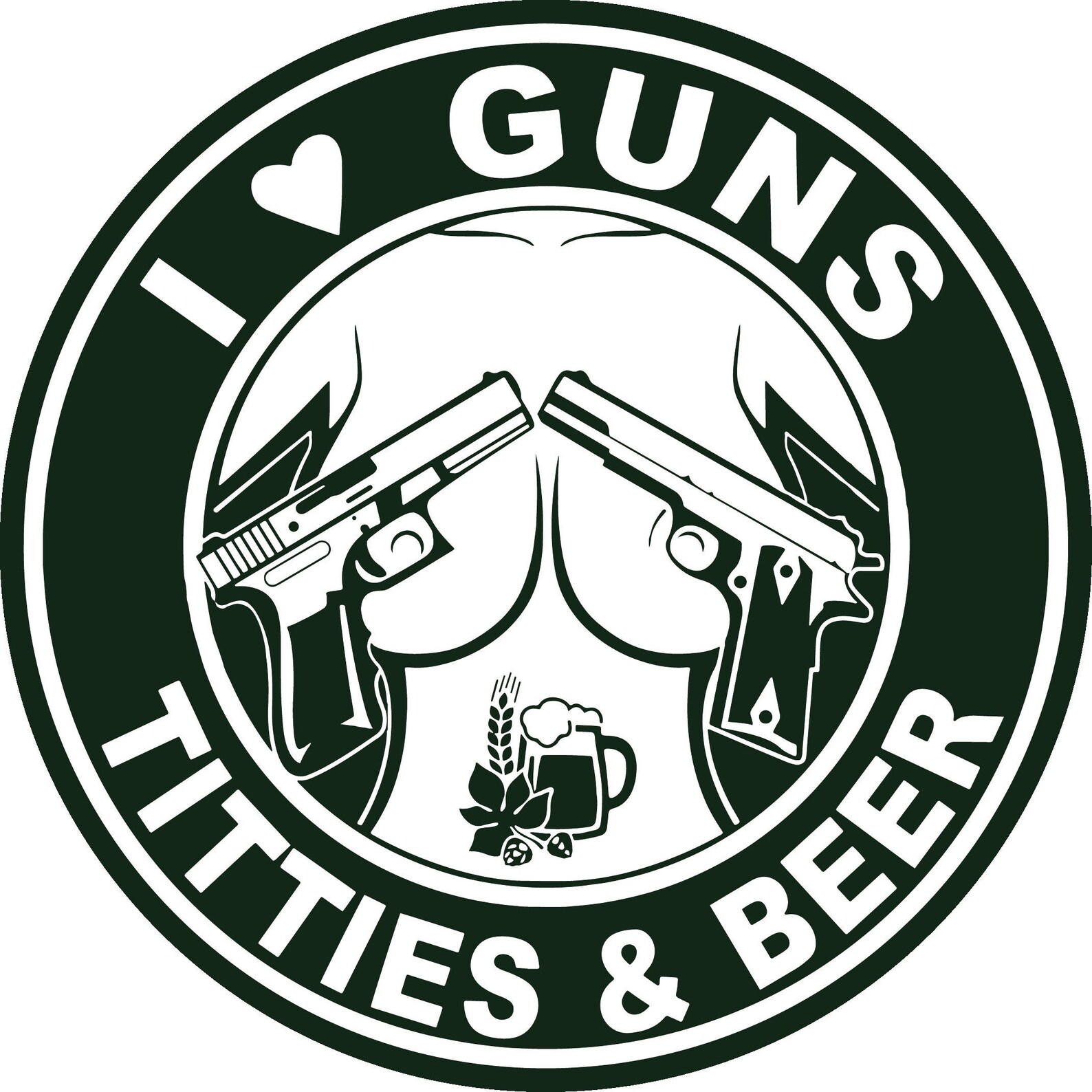 I Love Guns Titties and Beer Decal printed on smudge proof Etsy