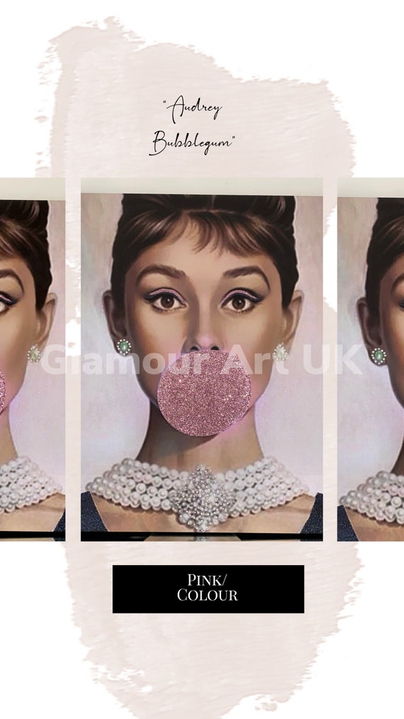 Glitter Audrey Hepburn Glamorous Lipgloss Sunglasses Canvas 