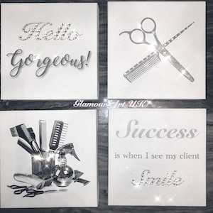 Salon Decor, Hair Stylist Print ,Hair Quote, Hairdresser decor,Glitter Canvas, Hairdresser wall art,beauty room art,salon wall art