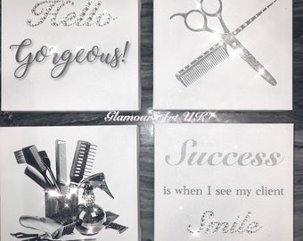 Salon Decor, Hair Stylist Print ,Hair Quote, Hairdresser decor,Glitter Canvas, Hairdresser wall art,beauty room art,salon wall art