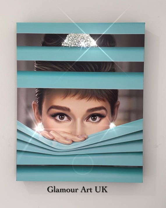 クリスタルアート オードリーヘップバーン ティファニー ブルー ローラ