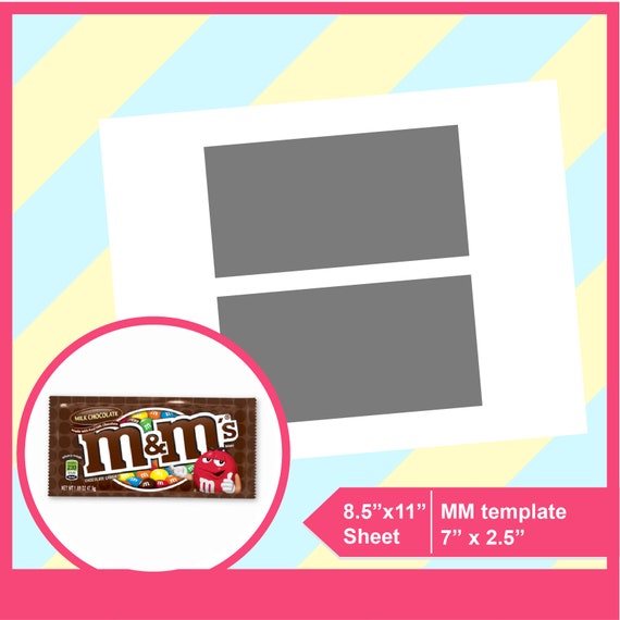 1.69oz M&amp;M bag Template Treat Bag Template PSD PNG SVG | Etsy