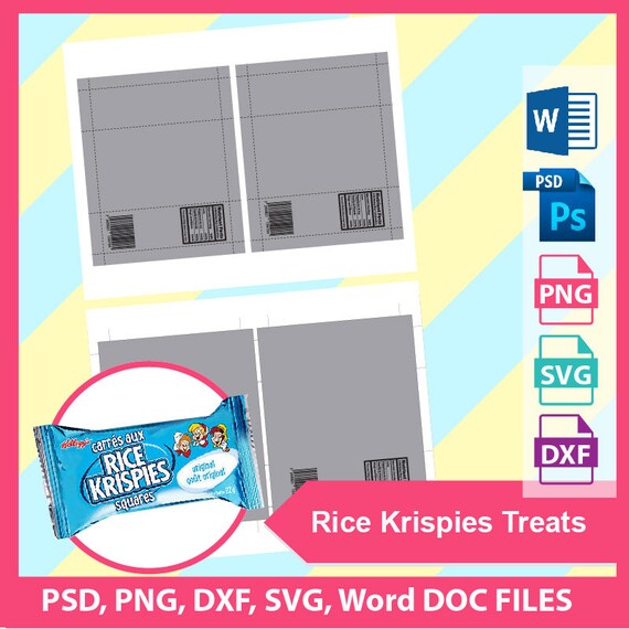 22g Rice Krispies Treats Template Microsoft word doc PSD | Etsy