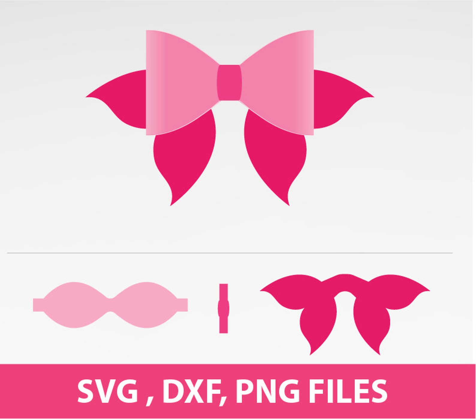 Mermaid Bow Svg Bow Svg Scalloped Bow SVG large 3D Bow image 0.