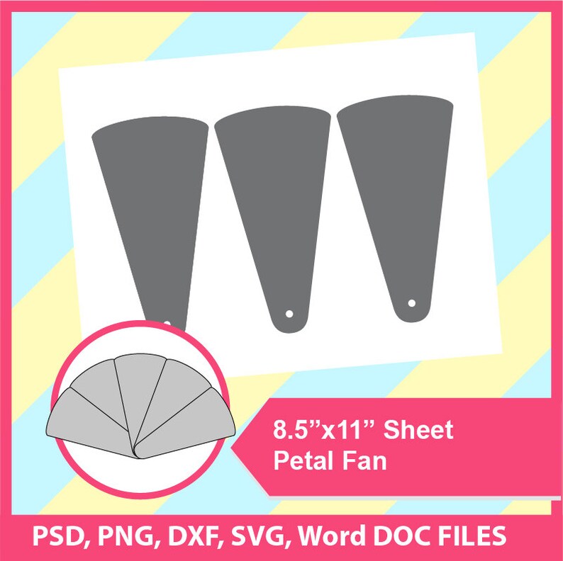 Petal Fan Wedding Fan Paddle Fan Template PSD PNG And SVG Etsy