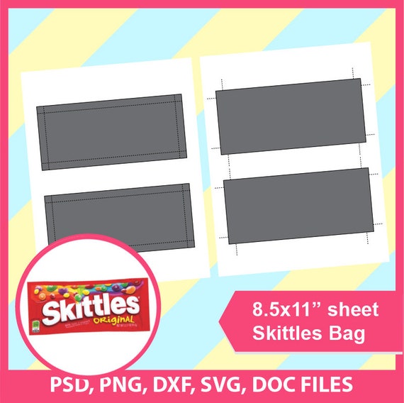 2.17oz Skittles Bag Template PSD PNG and SVG dxf Doc | Etsy