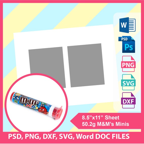 50.2g Mini M&M Tube Wrapper Template Blank template Etsy 50.2g Mini M&M Tube Wrapper Template Blank template Etsy