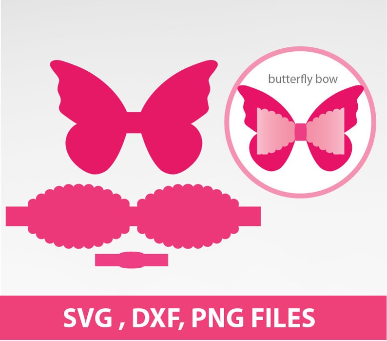 Download Butterfly Bow Svg Bow Svg Scalloped Bow SVG large 3D Bow ...