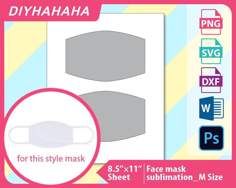 Download Face Mask Sublimation Template Microsoft word doc PSD PNG ...