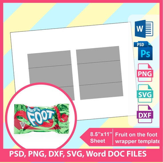 PNG Format blanks DIY PSD Skittles Mini Template 8.5x11 sheet Favor ...