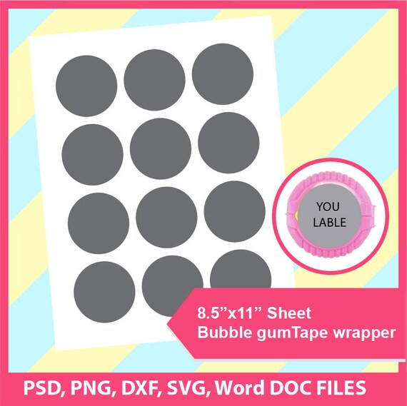 Instant Download Bubble gum tape Template Microsoft word doc | Etsy