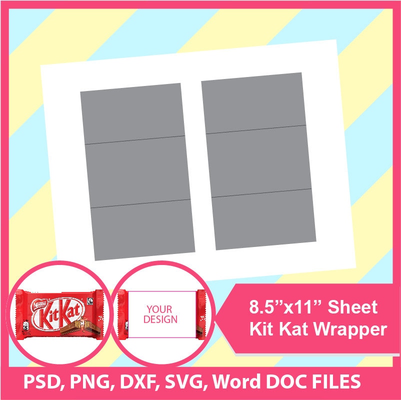 Instant Download KitKat wrapper Template Blank template PSD | Etsy