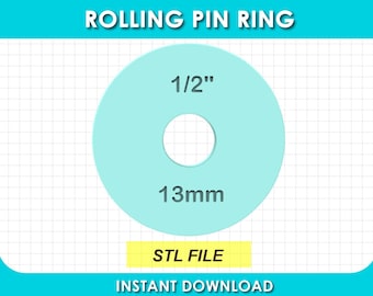 Rolling Pin Ring Guides Set, STLfile, Dough Thickness Guides (Digital Download)